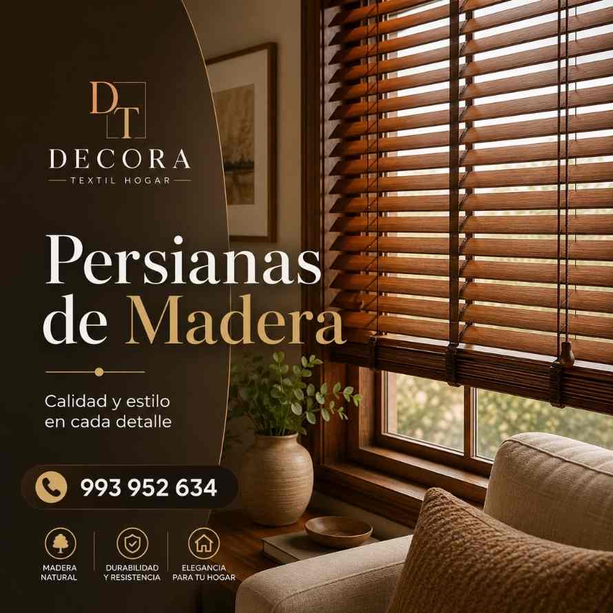 persianas horizontales de madera